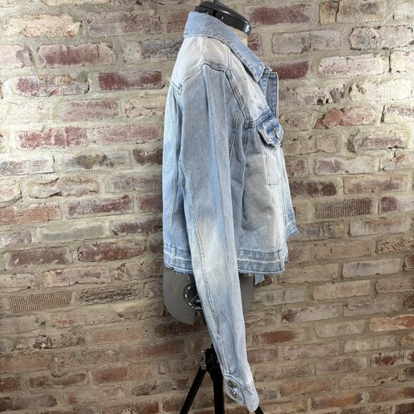 Mica Light Wash Distressed Jean Jacket Large - Picture 2 of 5